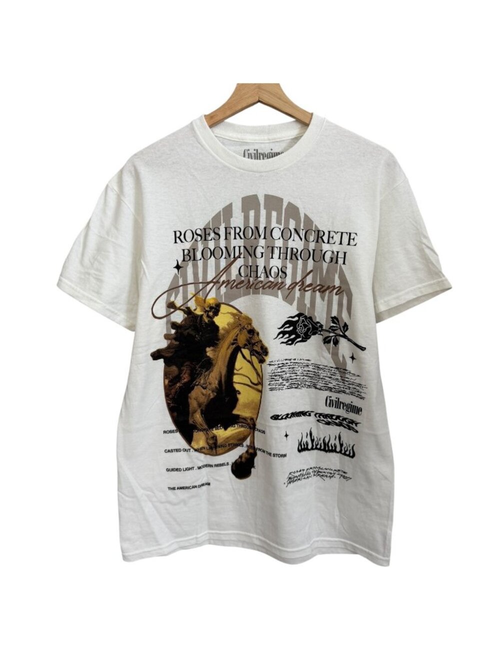 Civil Regime Streetwear American Story Classic Oversized Tshirt‎ White Mens M